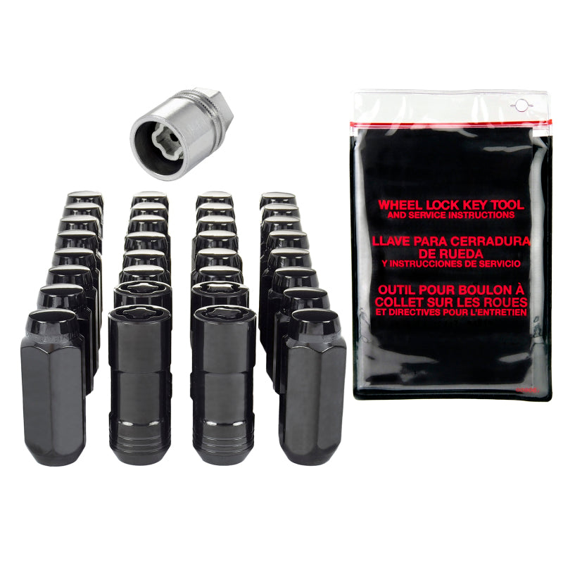 McGard 8 Lug Hex Install Kit w/Locks (Cone Seat Nut) M14X2.0 / 13/16 Hex / 2.25in. Length - Black McGard 8 Lug Hex Install Kit w/Locks (Cone Seat Nut) M14X2.0 / 13/16 Hex / 2.25in. Length - Black