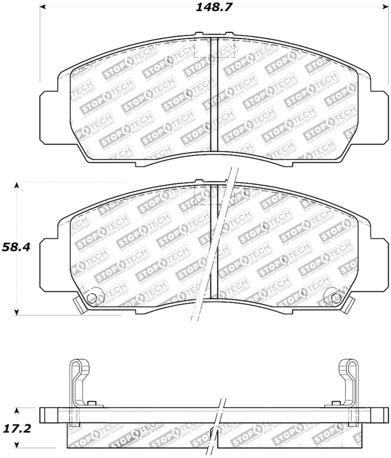 StopTech Street Touring 04-09 Acura TSX / 09 Accord V6 Coupe ONLY Front Brake Pads StopTech Street Touring 04-09 Acura TSX / 09 Accord V6 Coupe ONLY Front Brake Pads