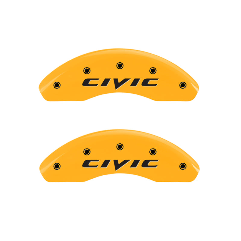 MGP 2 Caliper Covers Engraved Front 2015/Civic Yellow Finish Black Char 2011 Honda Civic MGP 2 Caliper Covers Engraved Front 2015/Civic Yellow Finish Black Char 2011 Honda Civic