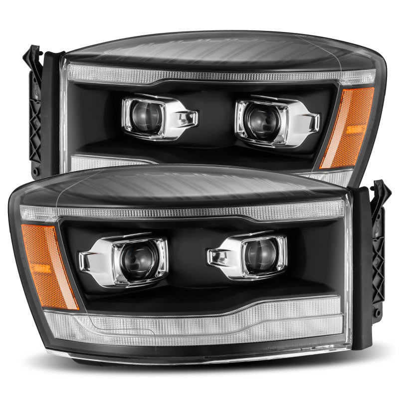 AlphaRex 06-08 Dodge Ram 1500HD LUXX LED Projector Headlights Plank Style Black w/Seq Signal/DRL AlphaRex 06-08 Dodge Ram 1500HD LUXX LED Projector Headlights Plank Style Black w/Seq Signal/DRL