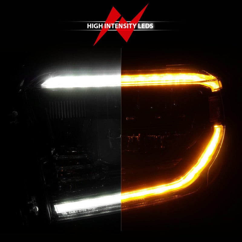ANZO 14-21 Toyota Tundra (OE Halogen w/LED DRL) LED Crystal Headlights w/ Switchback & DRL - Blk ANZO 14-21 Toyota Tundra (OE Halogen w/LED DRL) LED Crystal Headlights w/ Switchback & DRL - Blk