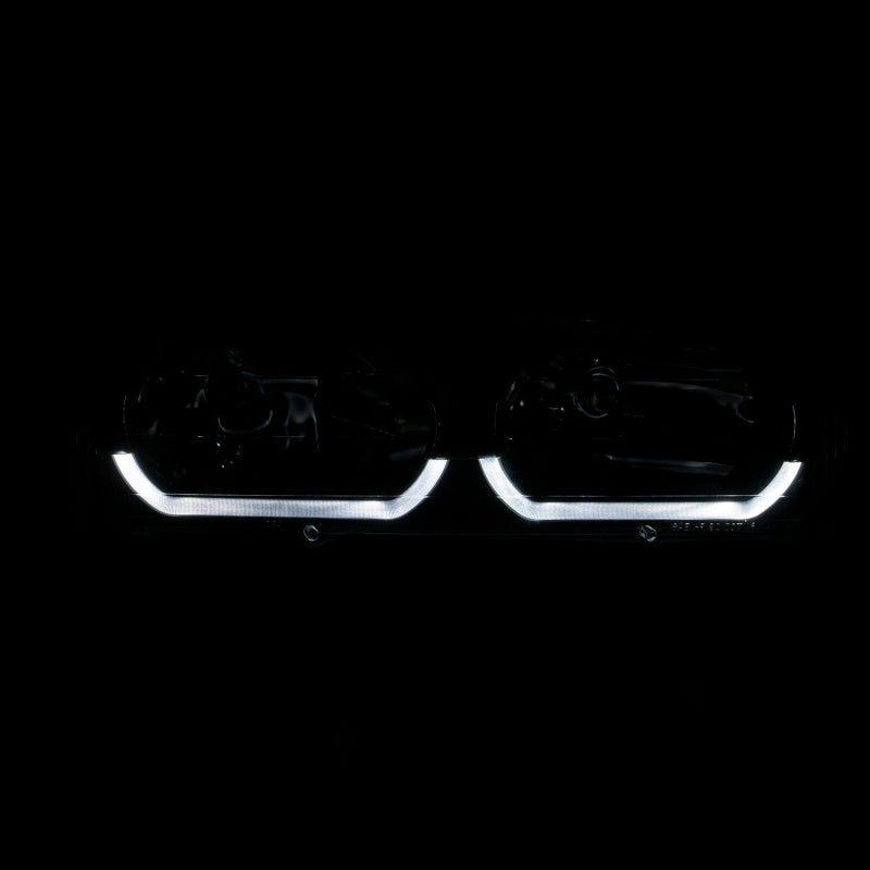 ANZO 1988-1998 Chevrolet C1500 Crystal Headlights Black w/ Low - Brow ANZO 1988-1998 Chevrolet C1500 Crystal Headlights Black w/ Low - Brow