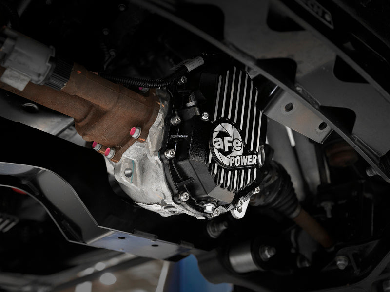 AFE Power 11-18 GM 2500-3500 AAM 9.25 Axle Front Differential Cover Black Machined Street Series AFE Power 11-18 GM 2500-3500 AAM 9.25 Axle Front Differential Cover Black Machined Street Series