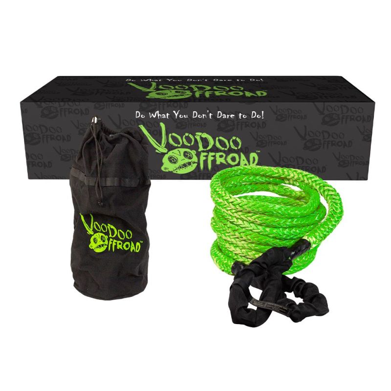 Voodoo Offroad 2.0 Santeria Series 7/8in x 30 ft Kinetic Recovery Rope with Rope Bag - Green Voodoo Offroad 2.0 Santeria Series 7/8in x 30 ft Kinetic Recovery Rope with Rope Bag - Green