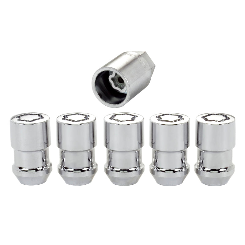 McGard Wheel Lock Nut Set - 5pk. (Cone Seat) 7/16-20 / 3/4 Hex / 1.46in. Length - Chrome McGard Wheel Lock Nut Set - 5pk. (Cone Seat) 7/16-20 / 3/4 Hex / 1.46in. Length - Chrome
