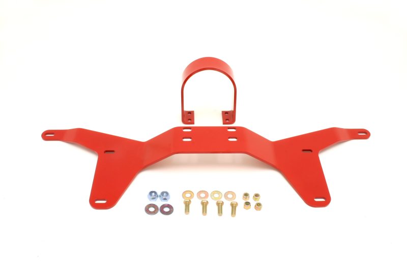 BMR 05-14 S197 Mustang Rear Tunnel Brace w/ Rear Driveshaft Safety Loop - Red BMR 05-14 S197 Mustang Rear Tunnel Brace w/ Rear Driveshaft Safety Loop - Red