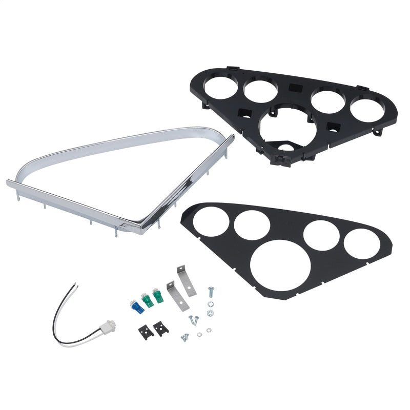 Autometer 55-59 Chevy Trucks 5-Gauge Dash Panel (Fits one 3-3/8in Tach/Speedo four 2-1/16in Gauges) Autometer 55-59 Chevy Trucks 5-Gauge Dash Panel (Fits one 3-3/8in Tach/Speedo four 2-1/16in Gauges)