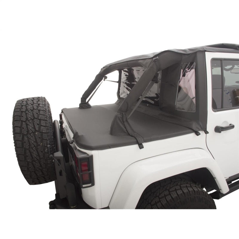 Rampage 2007-2018 Jeep Wrangler(JK) Unlimited 4-Door Trailview Tonneau Top - Black Diamond Rampage 2007-2018 Jeep Wrangler(JK) Unlimited 4-Door Trailview Tonneau Top - Black Diamond