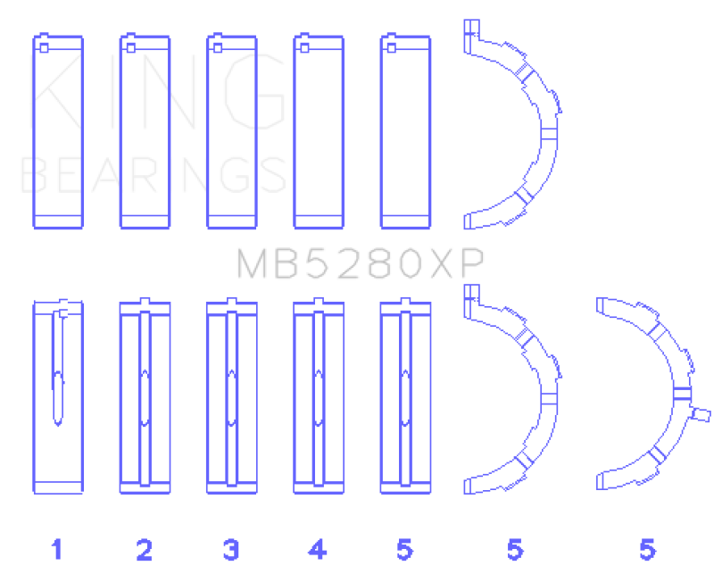 King Engine Bearings Ford Prod. V8 4.6L/5.4L (Size .026) Performance Main Bearing Set King Engine Bearings Ford Prod. V8 4.6L/5.4L (Size .026) Performance Main Bearing Set
