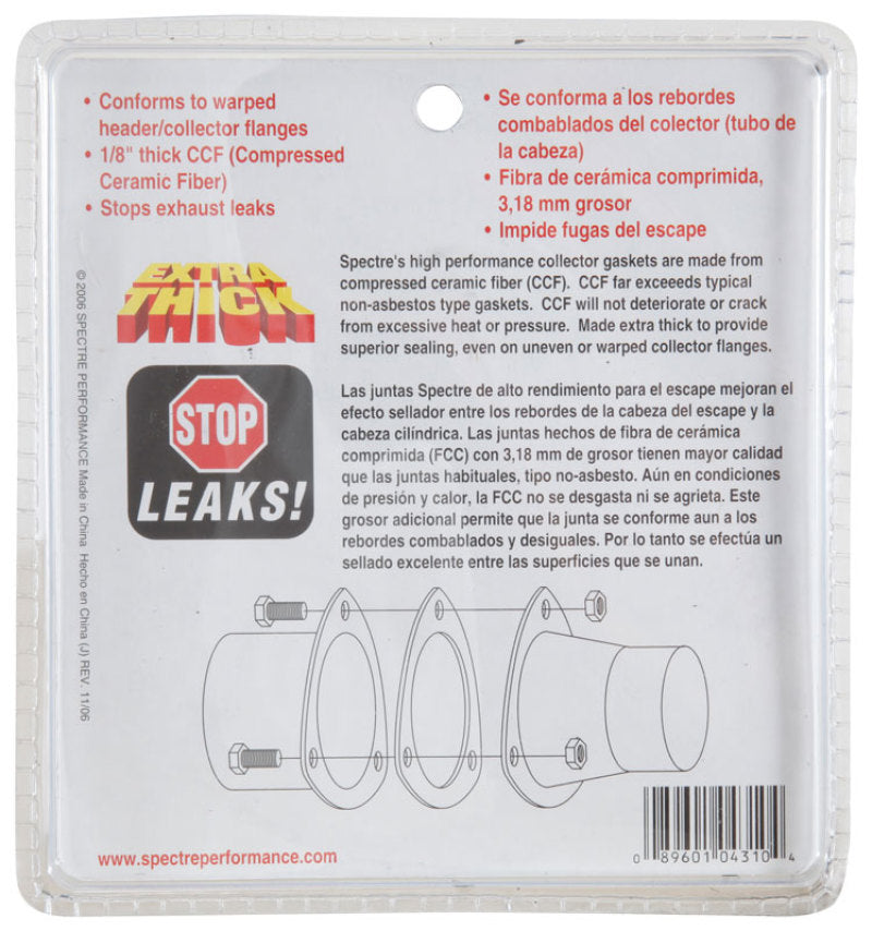 Spectre Header Collector Gasket 3in. Thick Spectre Header Collector Gasket 3in. Thick