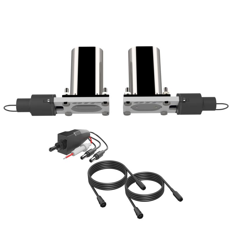 QTP Bolt-On QTEC Dual Low Profile Oval Electric Cutout Valves - Pair QTP Bolt-On QTEC Dual Low Profile Oval Electric Cutout Valves - Pair