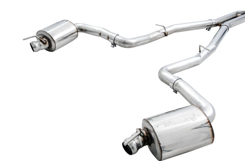 AWE Tuning 2017+ Challenger 5.7L Touring Edition Exhaust - Non-Resonated - Chrome Silver Quad Tips AWE Tuning 2017+ Challenger 5.7L Touring Edition Exhaust - Non-Resonated - Chrome Silver Quad Tips