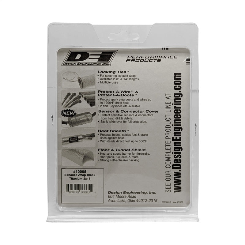 DEI Exhaust Wrap 2in x 15ft - Titanium - Black DEI Exhaust Wrap 2in x 15ft - Titanium - Black