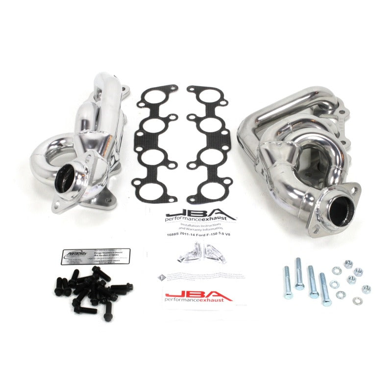 JBA 11-14 Ford F-150 5.0L Coyote 1-5/8in Primary Silver Ctd Cat4Ward Header JBA 11-14 Ford F-150 5.0L Coyote 1-5/8in Primary Silver Ctd Cat4Ward Header