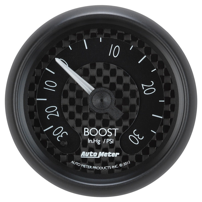 Autometer GT Series 52mm Mechanical 30 In Hg/30 psi Vacuum/Boost Gauge Autometer GT Series 52mm Mechanical 30 In Hg/30 psi Vacuum/Boost Gauge