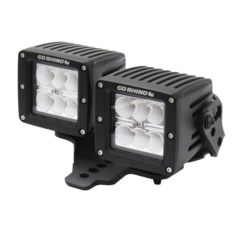 Go Rhino 18-20 Jeep Wrangler JL/JLU/Gladiator JT Light Mount - Two 3in Cubes Go Rhino 18-20 Jeep Wrangler JL/JLU/Gladiator JT Light Mount - Two 3in Cubes