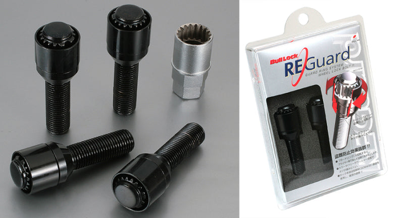 Project Kics 60 degrees 28MM Black Bull Lock Reguard Bolt 14X1.50 - Set of 4 Project Kics 60 degrees 28MM Black Bull Lock Reguard Bolt 14X1.50 - Set of 4