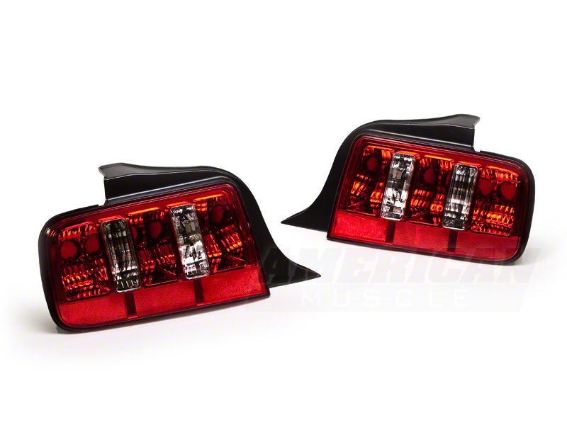 Raxiom 05-09 Ford Mustang Coyote Tail Lights- Chrome Housing - Red/Clear Lens Raxiom 05-09 Ford Mustang Coyote Tail Lights- Chrome Housing - Red/Clear Lens