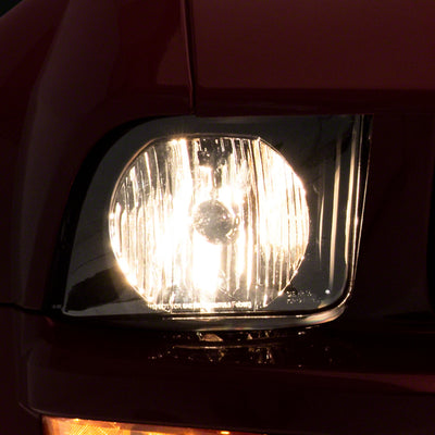 Raxiom 05-09 Ford Mustang Axial Series OEM Style Rep Headlights- Chrome Housing- Smoked Lens