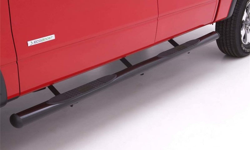 Lund 05-23 Nissan Frontier Crew Cab 4in. Oval Straight Steel Nerf Bars - Black Lund 05-23 Nissan Frontier Crew Cab 4in. Oval Straight Steel Nerf Bars - Black