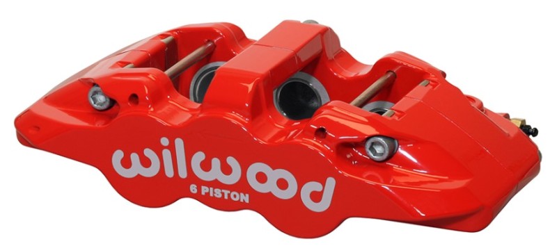 Wilwood Caliper-Aero6-R/H - Red 1.75/1.38/1.38in Pistons 1.25in Disc Wilwood Caliper-Aero6-R/H - Red 1.75/1.38/1.38in Pistons 1.25in Disc