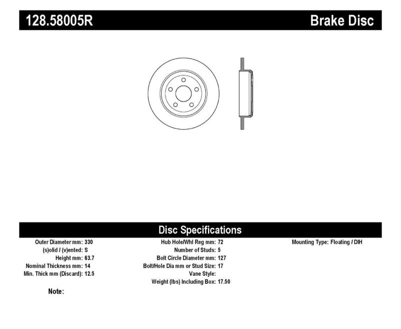 StopTech Drilled Sport Brake Rotor 11-17 Jeep Grand Cherokee (Excludes SRT8) StopTech Drilled Sport Brake Rotor 11-17 Jeep Grand Cherokee (Excludes SRT8)