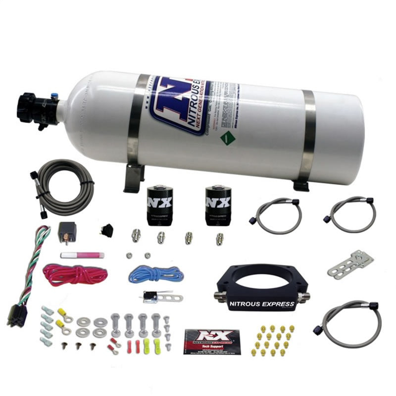 Nitrous Express GM LS 90mm Nitrous Plate Kit (50-400HP) w/15lb Bottle Nitrous Express GM LS 90mm Nitrous Plate Kit (50-400HP) w/15lb Bottle