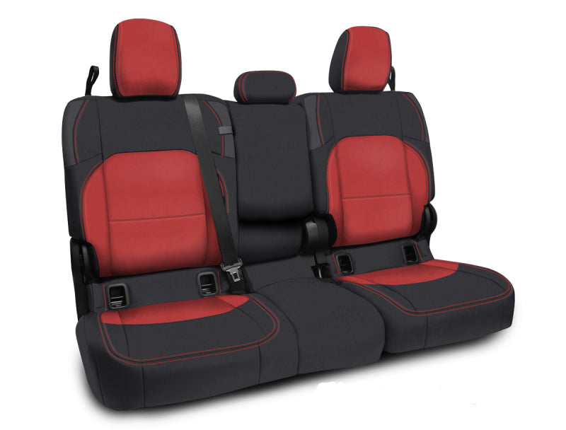 PRP 2020+ Jeep Gladiator JT Rear Bench Cover with Leather Interior - Black/Red PRP 2020+ Jeep Gladiator JT Rear Bench Cover with Leather Interior - Black/Red