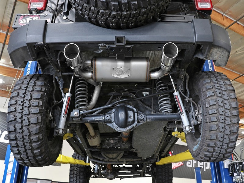 aFe Rebel Series 2.5in 409 SS Axle-Back Exhaust w/Polished Tips 07+ Jeep Wrangler (JK) V6 3.6L/3.8L aFe Rebel Series 2.5in 409 SS Axle-Back Exhaust w/Polished Tips 07+ Jeep Wrangler (JK) V6 3.6L/3.8L