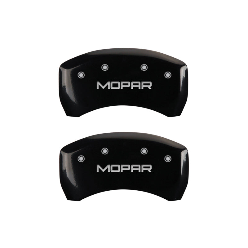 MGP 4 Caliper Covers Engraved Front & Rear MOPAR Black finish silver ch MGP 4 Caliper Covers Engraved Front & Rear MOPAR Black finish silver ch