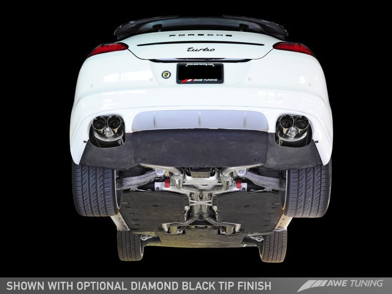 AWE Tuning Panamera Turbo Performance Exhaust System Track Edition Polished Silver Tips AWE Tuning Panamera Turbo Performance Exhaust System Track Edition Polished Silver Tips