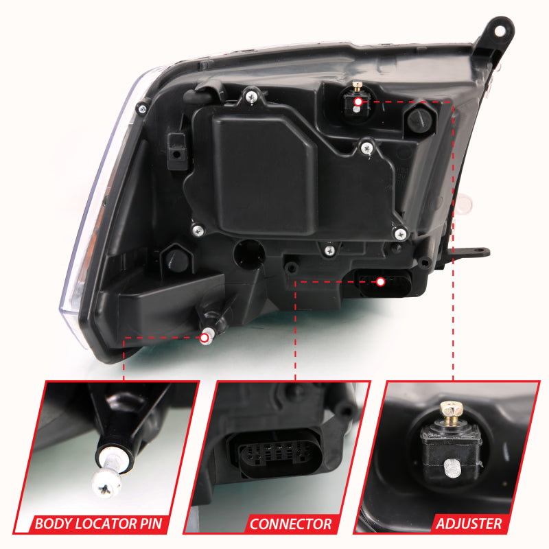 ANZO 2009-2018 Dodge Ram 1500 Projector H.L. Switchback Chrome Amber ANZO 2009-2018 Dodge Ram 1500 Projector H.L. Switchback Chrome Amber