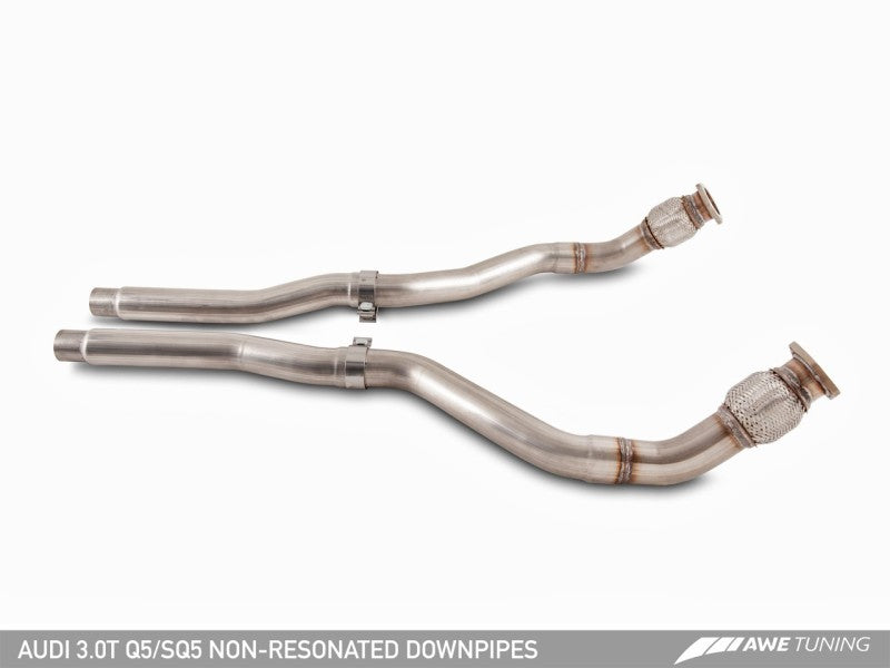 AWE Tuning Audi 8R Q5 3.2L Non-Resonated Exhaust System (Downpipe-Back) - Polished Silver Tips AWE Tuning Audi 8R Q5 3.2L Non-Resonated Exhaust System (Downpipe-Back) - Polished Silver Tips
