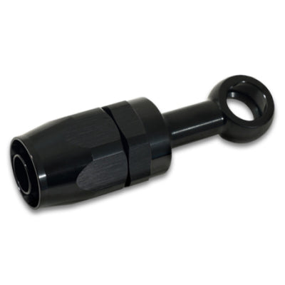Vibrant -8AN Banjo Hose End Fitting for use with M12 or 7/16in Banjo Bolt - Aluminum Black