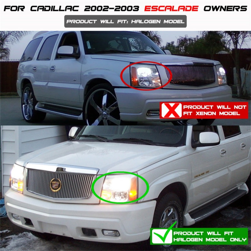 Spyder Cadillac Escalade 02-06 Projector Halogen Model- LED Halo DRL Smke PRO-YD-CE02-DRL-SM Spyder Cadillac Escalade 02-06 Projector Halogen Model- LED Halo DRL Smke PRO-YD-CE02-DRL-SM