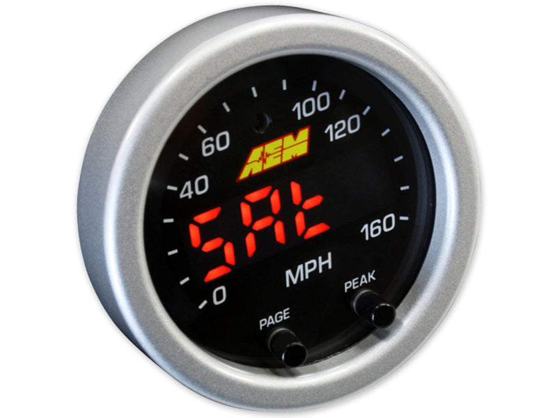 AEM X-Series 0-160 MPH Black Bezel w/ Black Face GPS Speedometer Gauge AEM X-Series 0-160 MPH Black Bezel w/ Black Face GPS Speedometer Gauge