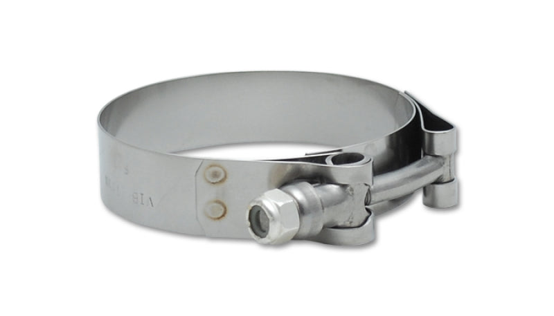 Vibrant SS T-Bolt Clamps Pack of 2 Size Range: 2.27in to 2.63in O.D. For use with 2in I.D. couplings Vibrant SS T-Bolt Clamps Pack of 2 Size Range: 2.27in to 2.63in O.D. For use with 2in I.D. couplings