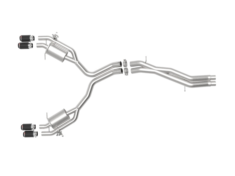 aFe 18-20 Audi RS5 Coupe MACH Force-Xp 3in to 2.5in 304 SS Axle-Back Exhaust System-Quad Carbon Tips aFe 18-20 Audi RS5 Coupe MACH Force-Xp 3in to 2.5in 304 SS Axle-Back Exhaust System-Quad Carbon Tips
