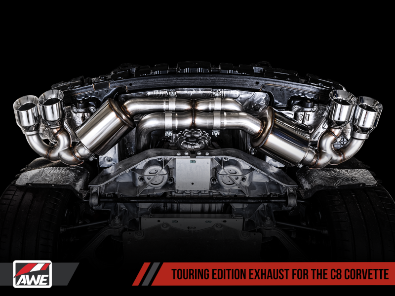AWE Tuning 2020 Chevrolet Corvette (C8) Touring Edition Exhaust - Quad Diamond Black Tips AWE Tuning 2020 Chevrolet Corvette (C8) Touring Edition Exhaust - Quad Diamond Black Tips