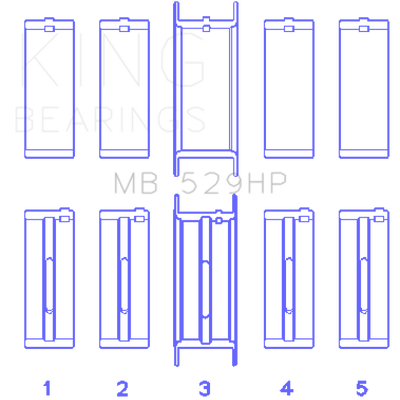 King Engine Bearings Ford 302 5.0L Windsor (Size STDX) Main Bearing Set