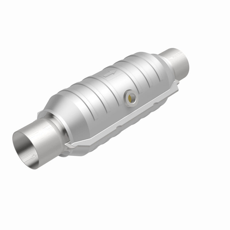 MagnaFlow Conv Univ 2.25in Inlet/Outlet Center/Center Round 11in Body L x 5.125in W x 15in Overall L MagnaFlow Conv Univ 2.25in Inlet/Outlet Center/Center Round 11in Body L x 5.125in W x 15in Overall L