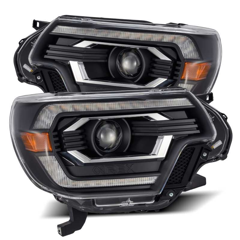 AlphaRex 12-15 Toyota Tacoma LUXX LED Projector Headlights Plank Style Black w/DRL AlphaRex 12-15 Toyota Tacoma LUXX LED Projector Headlights Plank Style Black w/DRL