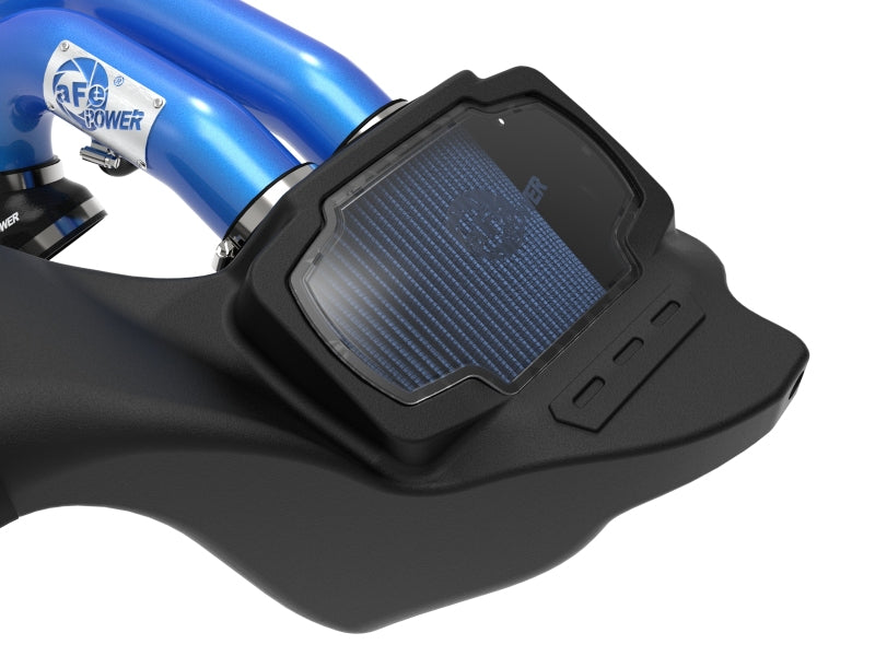 aFe 21-22 Ford F-150 Raptor V6-3.5L(tt) Momentum XP Cold Air Intake System - Blue w/ Pro 5R Filter aFe 21-22 Ford F-150 Raptor V6-3.5L(tt) Momentum XP Cold Air Intake System - Blue w/ Pro 5R Filter