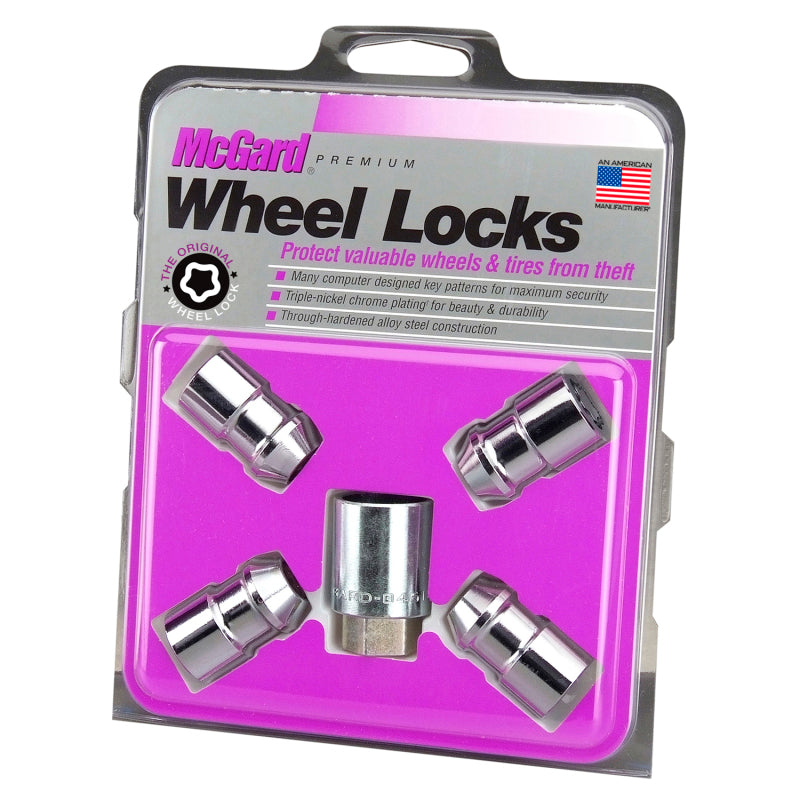 McGard Wheel Lock Nut Set - 4pk. (Cone Seat) 7/16-20 / 3/4 Hex / 1.46in. Length - Chrome McGard Wheel Lock Nut Set - 4pk. (Cone Seat) 7/16-20 / 3/4 Hex / 1.46in. Length - Chrome