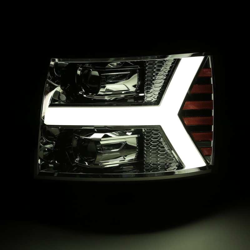 AlphaRex 07-13 Chevy 1500 LUXX LED Proj Headlights Plank Design Chrome w/ Activ Light/Seq Signal/DRL AlphaRex 07-13 Chevy 1500 LUXX LED Proj Headlights Plank Design Chrome w/ Activ Light/Seq Signal/DRL