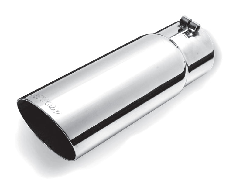 Gibson Round Single Wall Angle-Cut Tip - 3in OD/2.5in Inlet/8in Length - Stainless Gibson Round Single Wall Angle-Cut Tip - 3in OD/2.5in Inlet/8in Length - Stainless