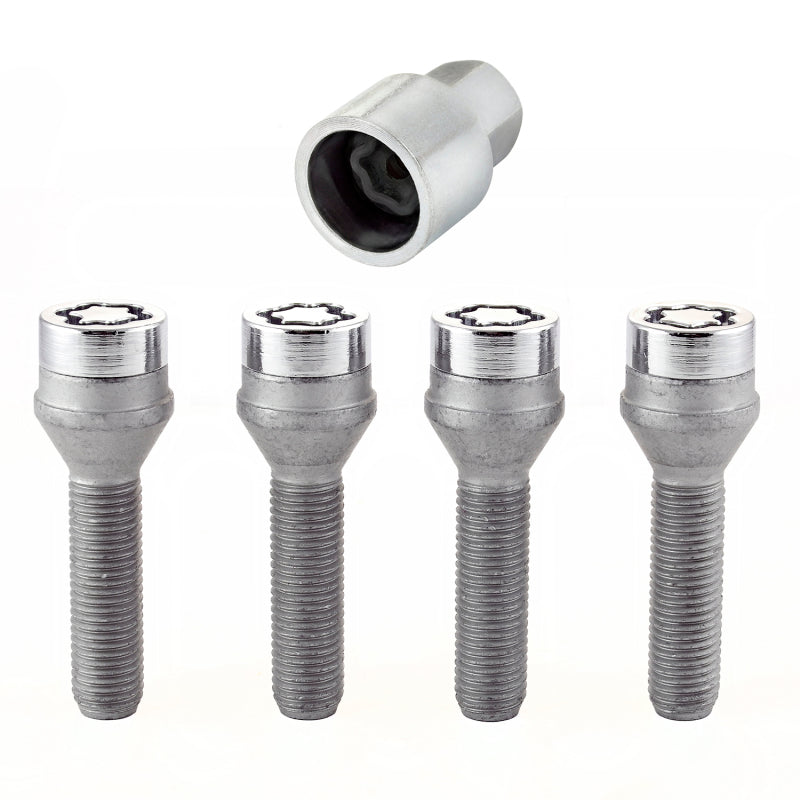 McGard Wheel Lock Bolt Set - 4pk. (Cone Seat) M12X1.5 / 17mm Hex / 40.5mm Shank Length - Chrome McGard Wheel Lock Bolt Set - 4pk. (Cone Seat) M12X1.5 / 17mm Hex / 40.5mm Shank Length - Chrome