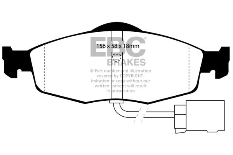 EBC 95-00 Ford Contour 2.0 Ultimax2 Front Brake Pads EBC 95-00 Ford Contour 2.0 Ultimax2 Front Brake Pads