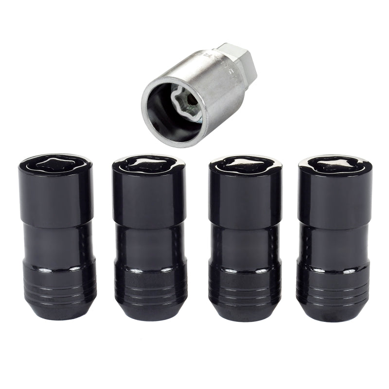 McGard Wheel Lock Nut Set - 4pk. (Cone Seat) M14X1.5 / 21mm & 22mm Dual Hex / 1.965in. L - Black McGard Wheel Lock Nut Set - 4pk. (Cone Seat) M14X1.5 / 21mm & 22mm Dual Hex / 1.965in. L - Black