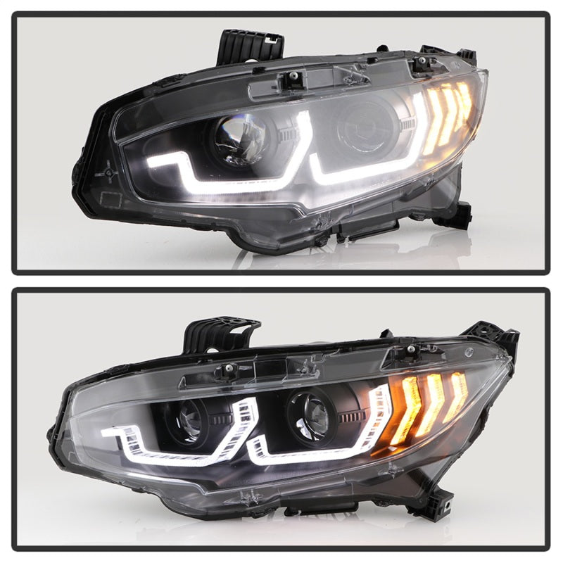 Spyder Honda Civic 16- 2DR/4DR/Hatchback Projector Headlights - Black PRO-YD-HC16SI-SEQGR-BK Spyder Honda Civic 16- 2DR/4DR/Hatchback Projector Headlights - Black PRO-YD-HC16SI-SEQGR-BK
